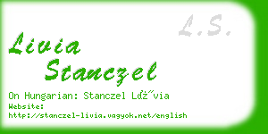 livia stanczel business card